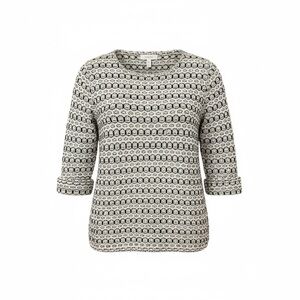 Source Unknown midweight cotton knit tunic, w  1/2 cuffed sleeves , off-white